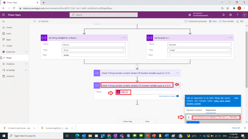 Usage of or Function in Power Automate